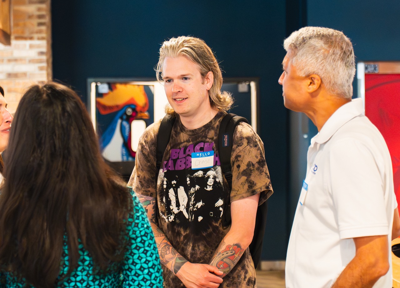 Three Columbus marketers in conversation at a CMO meetup